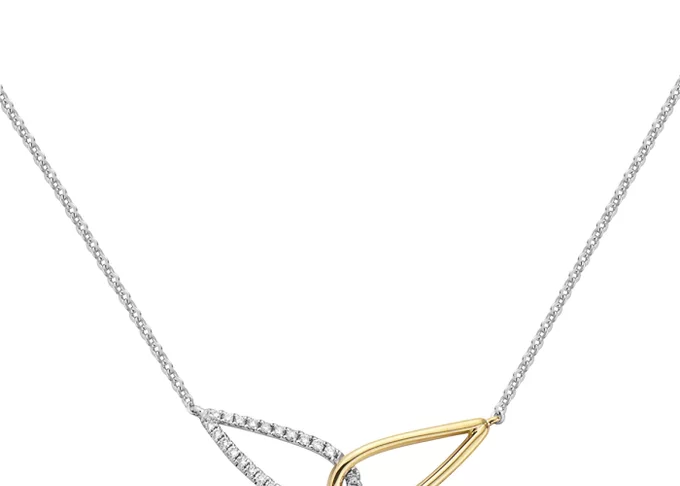 Bassali Two-Tone 14 Karat Gold Diamond Interlocking